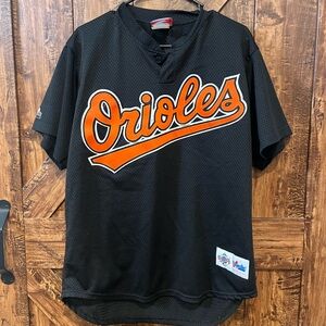 Majestic diamond men's Baltimore‎ orioles VTG black mlb jersey size large EUC